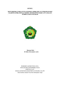 Image of MENUMBUHKAN KREATIVITAS PESERTA DIDIK MELALUI PROJEK BASED LEARNING (PJBL) DENGAN MODEL MINDMAPPING DARI CANVA DALAM PEMBELAJARAN SEJARAH